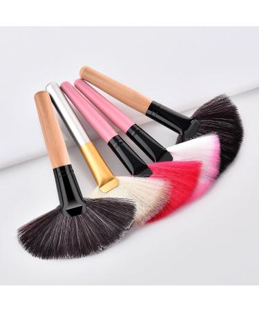 Practical Fan Makeup Brush Collection For Women Girls Blending Synthetic Bristles Eyeshadow Brush Face Cosmetic Brown and Black Hair - Buy Online on GoSupps.com