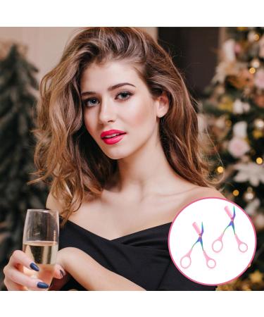 Professional Eyebrow Trimmer Scissors with Comb Stainless Steel Hair Removal Tool for Men & Women (Pink) | Portable Beauty Accessory - Buy Online on GoSupps.com