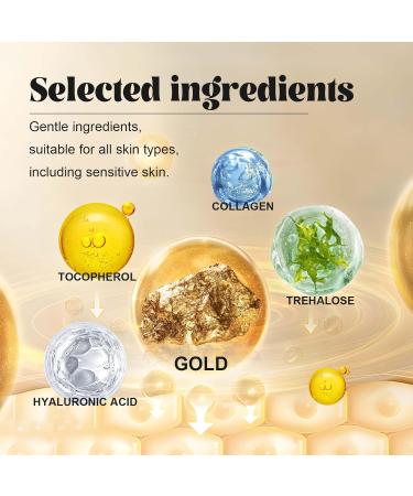 Lot de 60 rouleaux anti- ge raffermissant et anti-rides - Masque pour les yeux - 8 ml d'huile pour le visage - S rum anti- ge - Anti-cernes - Or 24 carats - Raffermissement de la peau - R duit les - Buy Online on GoSupps.com