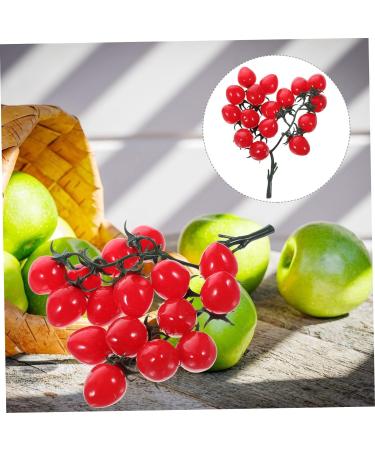 Abaodam String Simulated cherry tomatoes fruit photography props simulated tomatoes fake apples faux yellow home decor Decorative Cherry Tomatoes Photo Props child pvc vegetable fake food Red 18X16CM - Buy Online on GoSupps.com