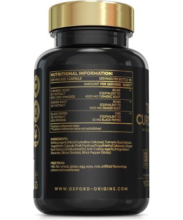 Advanced Turmeric and Black Pepper Capsules 4000mg ONE per Day with Ginger Root | 90 Turmeric Tablets for Joint Care & Mobilty | Potent Tumeric Supplement Joints | 3 Month Supply | Made in The UK - Buy Online on GoSupps.com