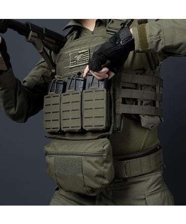 Idogear Molle Magazine Bag | Triple Tactical Magazine Pockets for M4 M14 M16 AR-15 5.56mm - Ranger Green - Buy Online on GoSupps.com