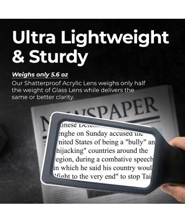 4X Large Magnifying Glass with Anti-Glare LEDs - Ideal for Low Vision Seniors, Macular Degeneration, and Inspection - 3 Lighting Modes - Buy Online on GoSupps.com