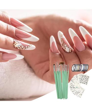 Nail Brushes | Painting Brushes Set with Nail Liner Brush and Nail Pens for Home Use and Professional Nail Salon with Stickers - Buy Online on GoSupps.com