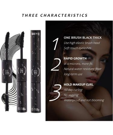 Mimore Double Effect Thick Mascara Natural Thick Waterproof Makeup Mascara Thick Thickening Lengthening False Eyelash Effect Mascara Black Mascara No Smudging Lasting All Day - Buy Online on GoSupps.com