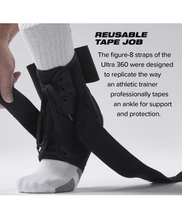 Ultra 360 Lace-Up Adjustable Ankle Brace - Medium White | For Ankle Stabilization & Compression - Buy Online on GoSupps.com