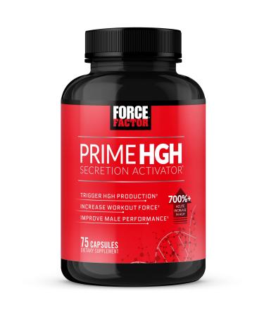 Prime HGH Secretion Activator, HGH Supplement for Men with Clinically Studied AlphaSize to Help Trigger HGH Production, Increase Workout Force, and Improve Performance, Force Factor, 75 Capsules 1-Pack