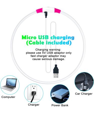 Auauy LED Light Neck Band for Dogs & Cats - Waterproof USB Charging Adjustable & Luminous Pet Safety Collar (Pink) - Buy Online on GoSupps.com