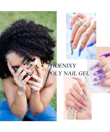 Phoenixy Poly Nail Gel Kit - 8 Colors with 36W LED UV Nail Lamp | Manicure Starter Kit Carlsbad Flower Sea - Buy Online on GoSupps.com