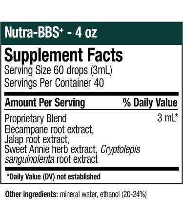NutraMedix Nutra-BBS+ - Herbal Supplement for Microbial, Antioxidant and Immune Support - with Elecampane + Jalapa Root, Artemisia Annua and Capirona Bark (4 oz) - Buy Online on GoSupps.com