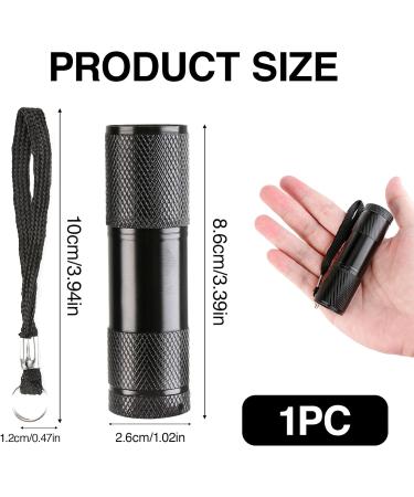 Uv Light Ultraviolet Mini Torch 9 LED 395nm Blacklight Flashlight for Pet Urine and Stain Detector Uv Torch for Resin Curing On Carpets Floor Counterfeit Money - Buy Online on GoSupps.com