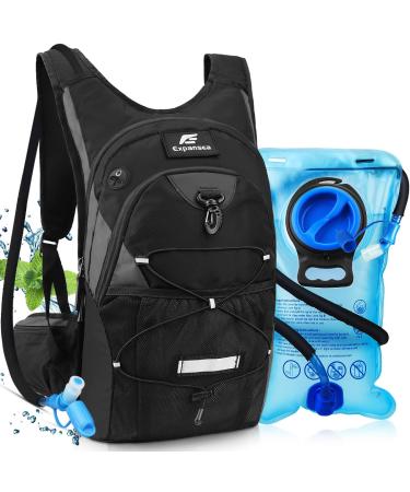 Expansea drinking bag with drinking bladder 3l BPA-free waterproof outdoor backpack backpack with a drinking system backpack outdoor for sports running cycling hiking mountaineering skiing black