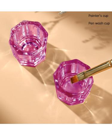 Miaija 2 Pieces Pink Nail Art Glass Crystal Cup Professional Manicure Tint Pot Nail Art Powder Dish Mini Bowl Cups for Nail Art Tools - Buy Online on GoSupps.com