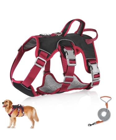 Multi-purpose dog harness with a leash set outbreak-proof anti-train dog harness anti-train dishes dog safety dishes dog harness Small dogs for small medium-sized dogs (black m) m black