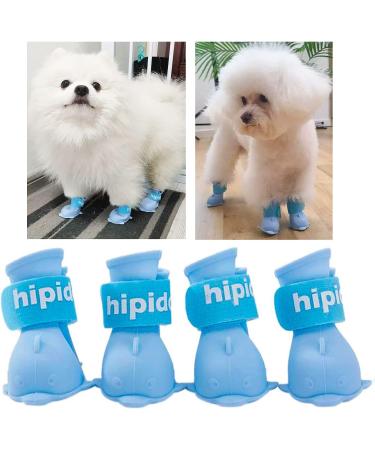 Yeduzyn Waterproof Dog Boots for Small Dogs - Blue Medium (4Pcs) | Snow and Rain Booties for Teddy, Pomeranian, Bichon - Buy Online on GoSupps.com