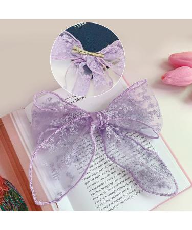 Lace Bow Hair Clips - Elegant Handmade Flower Barrette Hair Accessories - Buy Online on GoSupps.com