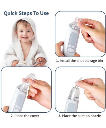 Rechargeable Electric Baby Nasal Aspirator with 5 Suction Levels and Music- Newborns & Toddlers Nose Cleaner - Buy Online on GoSupps.com