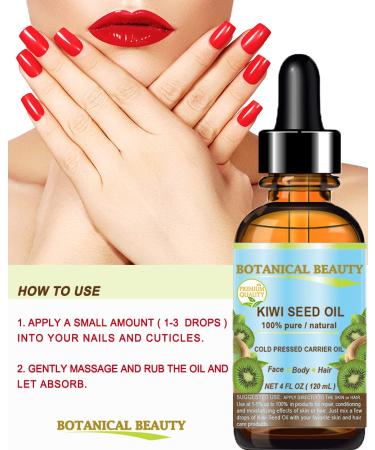 Kiwi Seed Oil - 100% Pure Virgin Cold Pressed Carrier Oil for Face, Skin, Body, Hair, Nails - 2 fl.oz (60ml) by Botanical Beauty - Buy Online on GoSupps.com