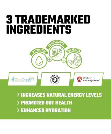 Greens+ Superfood Powder - Antioxidants Probiotics & Digestive Enzymes - KSM-66 Ashwagandha & Coconut Water - Naturally Flavored (30 Servings - Buy Online on GoSupps.com