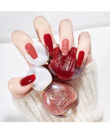 Red Nail Polish - Wine Red Nail Varnish - Peel Off Quick Drying Water-Based Formula No Smell Nail Varnish - Winter Nail Polish for Home Nail Art - Buy Online on GoSupps.com