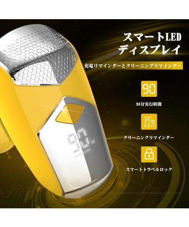 JIMSTER 5-in-1 Head Shaver for Men | IPX7 Waterproof Electric Grooming Kit | Cordless Type-C Charge with LED Display (Yellow - Buy Online on GoSupps.com