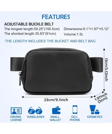 Unisex Mini Belt Bag | Adjustable Strap Waist Pouch for Workout, Running, Traveling - Black - Buy Online on GoSupps.com