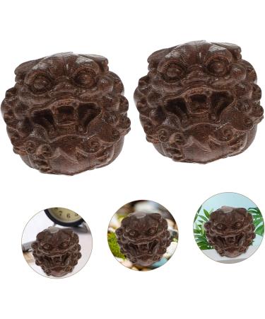 Solustre 8pc Wooden Animal Statues - Wenwan Handle Wealth Protecting Decor & Handicrafts - Buy Online on GoSupps.com
