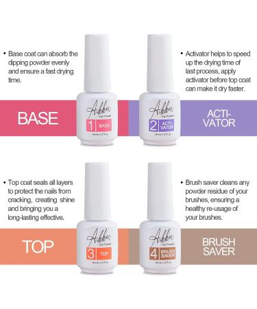 Aikker 20 Fall Colors Dip Powder Nail Kit 27 Pcs Set | Glitter Gold Dark Purple Red | Base Top Coat Activator Tools | Salon Manicure Gift | AK38 - Buy Online on GoSupps.com