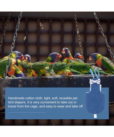 TEHAUX Bird Diaper Harness | Parrot Flight Suit | Cockatiel Costume | Budgerigar Diaper | Pet Bird Vest with Leash (Random Bow Style) - Buy Online on GoSupps.com