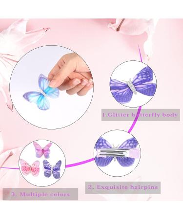Geosar 20-Piece Colorful Butterfly Hair Clips for Kids & Women | Glitter Hair Accessories for Carnival - Buy Online on GoSupps.com