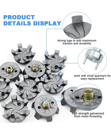Muetern 25-Piece Golf Shoe Spikes - Gray Universal Anti-Slip Spikes with Key for All Golf Shoes - Buy Online on GoSupps.com