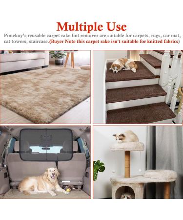 Adjustable Pet Hair Remover Rake with Long Handle - Reusable Fur Brush for Carpets, Couch, Car, and Furniture - Buy Online on GoSupps.com