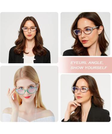 EyeURL 3-Pack Cateye Reading Glasses Blue Light Blocking Readers for Women (2.5x Magnification) with Feather Hinges - Buy Online on GoSupps.com