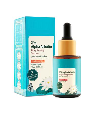 MI Korean 2% Alpha Arbutin & 3% Vitamin C Serum | Anti Aging Facial Serum | Reduce Dark Spots | Improves Skin Tone & Texture | 1.01 Fl Oz (30ml)