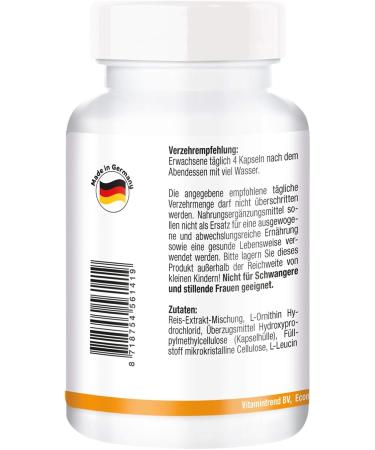 L-Ornithine 500mg - 240 Vegan Capsules | High Dose Supplement | Vitamintrend - Shop Internationally - Buy Online on GoSupps.com
