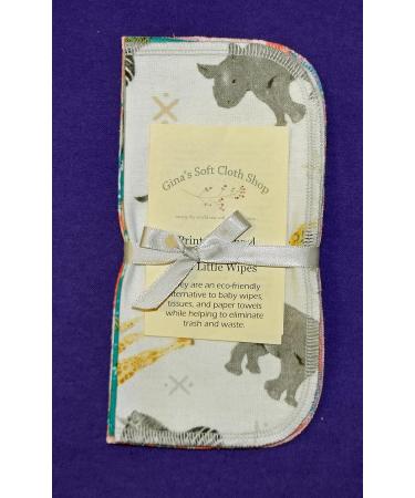 Set of 5 Zoological Wildlife Printed Flannel Little Wipes - 1 Ply, 8x8 Inches - Buy Online on GoSupps.com