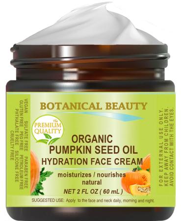Botanical Beauty PUMPKIN SEED OIL Hydration Face Cream for NORMAL DRY SENSITIVE SKIN 2 Fl. oz - 60 ml Hydrating Moisturizing Nourishing Smoothening Softening 2 Fl Oz (Pack of 1)