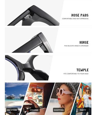 SERONI TR90 Cat Eye Blue Light Blocking Glasses for Men & Women | UV Protection Computer Reading Glasses - Black-Leopard 53mm - Buy Online on GoSupps.com