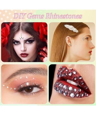 Silver Face Jewels: Self-Adhesive Rhinestones for Women & Girls - 4 Sheets Festival Gemstones - Buy Online on GoSupps.com