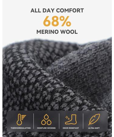 SamSox 2-Pack Merino Wool Hiking Socks - Moisture Wicking Micro Crew Cushion Socks - Made in USA - for Men & Women - Black/Grey - Buy Online on GoSupps.com