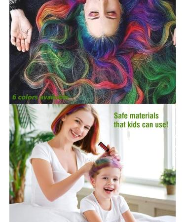 6 Colors Hair Chalk Combs for Girls - Washable Temporary Hair Color Set by EBANKU | Perfect for Birthday, Cosplay, Halloween, Christmas Parties - Buy Online on GoSupps.com