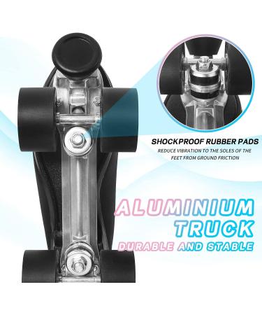 Nattork Women's PU Leather High-top Quad Skates - Indoor/Outdoor Beginner Roller Skates - Black - US Women's 3/US Men's 2 - Buy Online on GoSupps.com