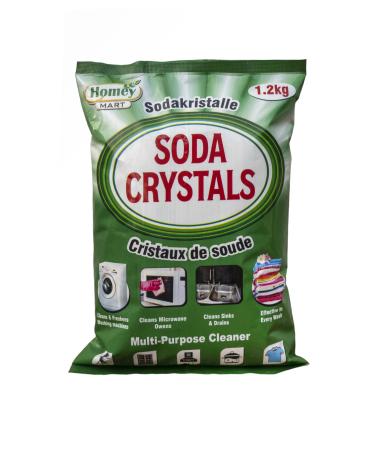 4 x Soda Crystals Multipurpose Cleaner Cleans Washing Machine Sinks Drains Laundry Stain Remover - 1.2 kg