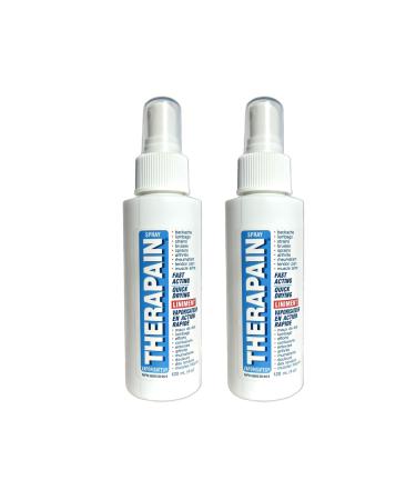 Therapain Pain Relief Spray - Fast Acting and Fast Drying Muscle and Joint Pain Relief Spray/Effective Relief for Neck Pain Headache Relief and Lower Back Pain 2 Pack of 120 Milliliter Bottles