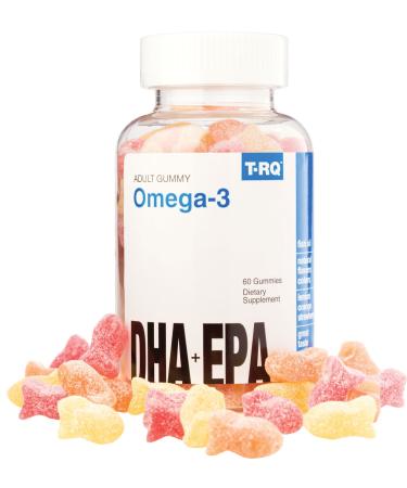 T-RQ Adult Gummy Omega-3 DHA + EPA Lemon Orange Strawberry 60 Gummies