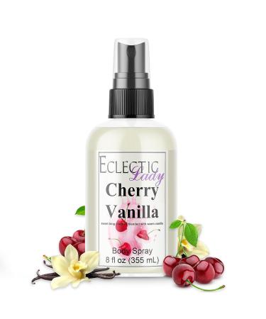 Womens Cherry Vanilla Body Spray - Eclectic Lady Original Strength Body Spray For Womens Fragrance Women's Sweet Scented Fragrances Handcrafted in USA Paraben-Free (8 oz) 8 Fl Oz (Pack of 1)