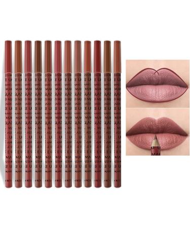 Ensemble de crayons l vres 12 couleurs - Crayon l vres longue dur e - Crayon l vres cr meux