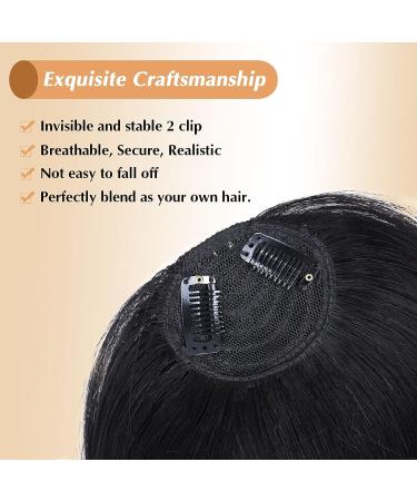 NOOMBY Clip in Bangs 100% Human Hair Thick Bangs with Temples in Natural Black - One Piece Hairpieces for Women - Buy Online on GoSupps.com