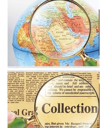 Magnifying Glass 10X Hand-Held Magnifying Glass for Elderly Reading Welding Inspection Coin Jewelry Exploration Magnifier/Metallic Comfortable Anniversary - Buy Online on GoSupps.com