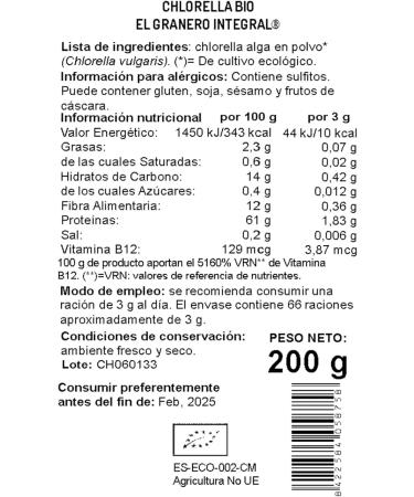 GRANERO CHLORELLA superalimento BIO 200gr is a versatile item that meets a variety of everyday needs - Buy Online on GoSupps.com